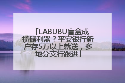 LABUBU盲盒成揽储利器？平安银行新户存5万以上就送，多地分支行跟进